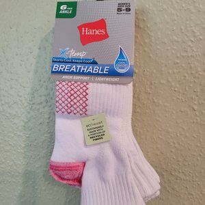 Hanes Women's Performance Lightweight No Show Socks, 6-Pack